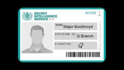 MI6 Major Boothroyd Novelty Prop ID Card