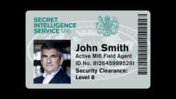 MI6 Secret Service Identification Card Prop Replica