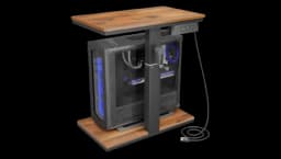 Height Adjustable Computer Tower Stand - Black/Brown