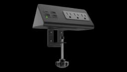 Edge Mount Power Strip With USB-C Ports - Black