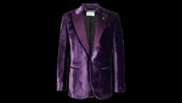 Single-Breasted Velvet Blazer - Purple