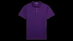 Label Cotton Polo Shirt - Purple