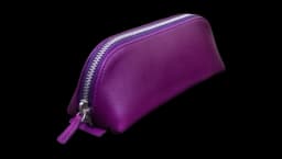 XLarge Zipper Leather Pencil Case - Purple