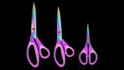 Craft Scissors Set Of 3 - Purple/Iridiscent