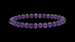 Semi Precious Gemstone 6mm Bracelet - Purple