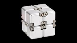 Aluminum Alloy Metal Infinity Fidget Cube - Silver
