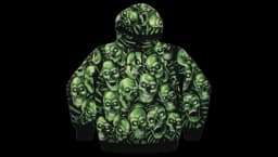 Skull Pile Hooded Sweatshirt - Green