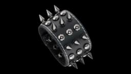 Unisex Black Metal Spike Leather Bracelet - Black