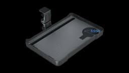 Under Desk 360° Rotating Clamp-On Tray - Black