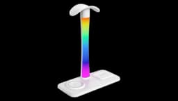 Headphone Stand With Wireless Charger RGB - White