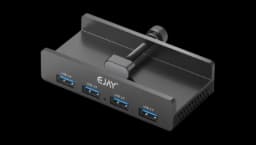 4-Port USB 3.0 Hub with Clamp - Black