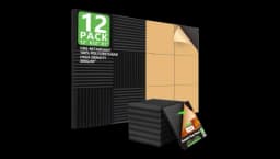 12 Pack Sound Proof Foam Panels - Black