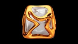 Metal Liquid Transparent KeyCap - Gold/Clear