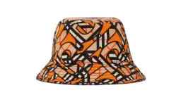 Monogram Print Bucket Hat - Orange