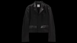 Cropped Leather Jacket - Black