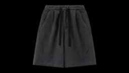 One-Tuck Cotton Shorts - Gray