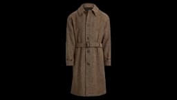 Donegal Tweed Balmacaan Coat - Brown Tan Multi