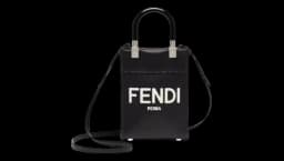 Mini Sunshine Leather Hot-Stamped Shopper - Black