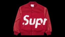 Big Logo Chenille Varsity Jacket - Red