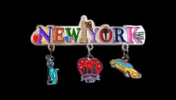 New York City 3 Charm Dangle Metal Magnet