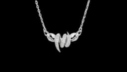 Entwined Inline Pendant 18ct White Gold