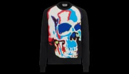 Skull Graffiti Intarsia-Knit Sweater - Black/Multicolor