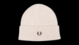 Embroidered-Logo Beanie Hat - Cream White