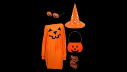 Halloween Pumpkin Cosplay Costume - Orange/Black