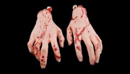 Halloween Fake Blood-Soaked Hands Prop Set Of 2