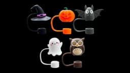 Halloween Straw Cover Cap 5 PCs - Multicolor