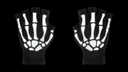 Skeleton Print Gloves - Black/White