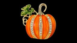 Pumpkin Brooch Pin - Orange