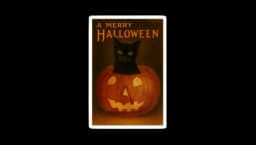 Black Cat And Pumpkin Marry Halloween Sticker