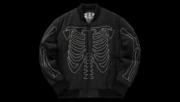 Skeleton Bomber Jacket - Black/White
