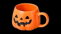 Ceramic Pumpkin Mug Halloween - Orange/Black
