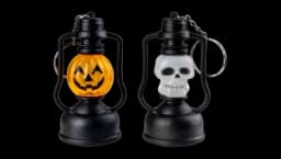Pumpkin Skull Mini Lantern Keyring