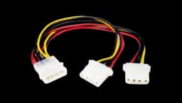 Molex Y Splitter Cable - 1x LP4 Male 2x LP4 Female