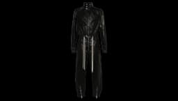 Tapered-Leg Leather Jumpsuit - Black
