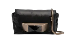 Logo-Plaque Leather Shoulder Bag - Black/Bronze