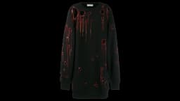Chain-Embellished Sweatshirt - Black/Red