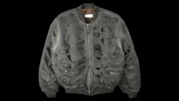 Double-Layer Distressed Bomber Jacket - Army Green
