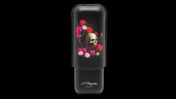 Skull-Print Leather Cigar Case - Black/Multicolor