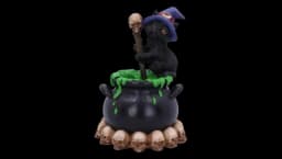 Witch, Cat & Cauldron Figure