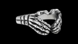 Vintage Skeleton Hands Ring - Silver
