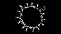 Teeth Pendant Barbed Wire Choker Chain - Silver