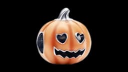 Glow-in-the-dark Spooky Pumpkin Charm - Sterling Silver