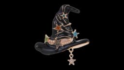 Witch Hat Brooch Halloween - Black