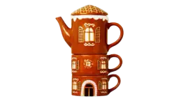 Gingerbread Teapot & Mugs Set - 3 Pieces