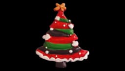 Christmas Tree Refrigerator Magnet - Red/White/Green