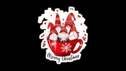 Merry Christmas Gnomes Sticker - Red